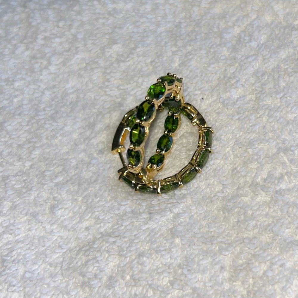 Green Diopside hoop earrings - Picture 2 of 7